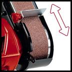 Einhell Stand-Bandschleifer TC-US 350 (350 Watt, Schleifband-/Schleifscheibenfunktion, Schutzhaube, Funkenschutzglas, inkl. Grobschleifscheibe + Schleifband) Kabelgebunden