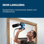 Bosch Professional Schwingschleifer GSS 140 (220-W-Motor, Vibration 3,4 m/s2, inkl. Staubbeutel, Lochwerkzeug, Schleifblatt C411)