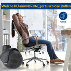 COSYLAND Bürostuhl Rollen 5er-Set 10x22 mm, Gummi Ersatzrollen für Bürostühle, leise Stuhlrollen für Parkett, Teppich & Hartboden (Nur für 1-KEA geeignet)