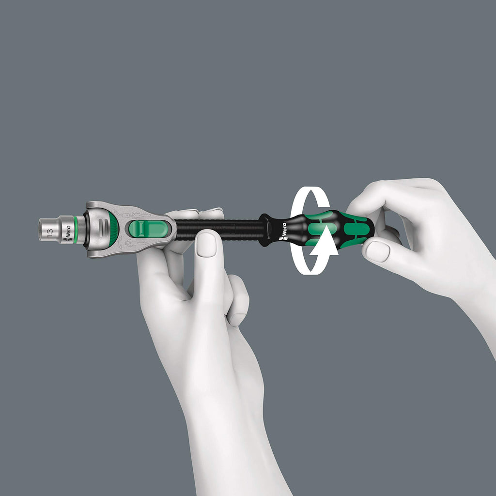 Wera 05135949001 Kraftform Kompakt Zyklop MS1 Metal/Speed 1/4 Zoll, 8-teilig, 8 Stück, Farbig, One Size
