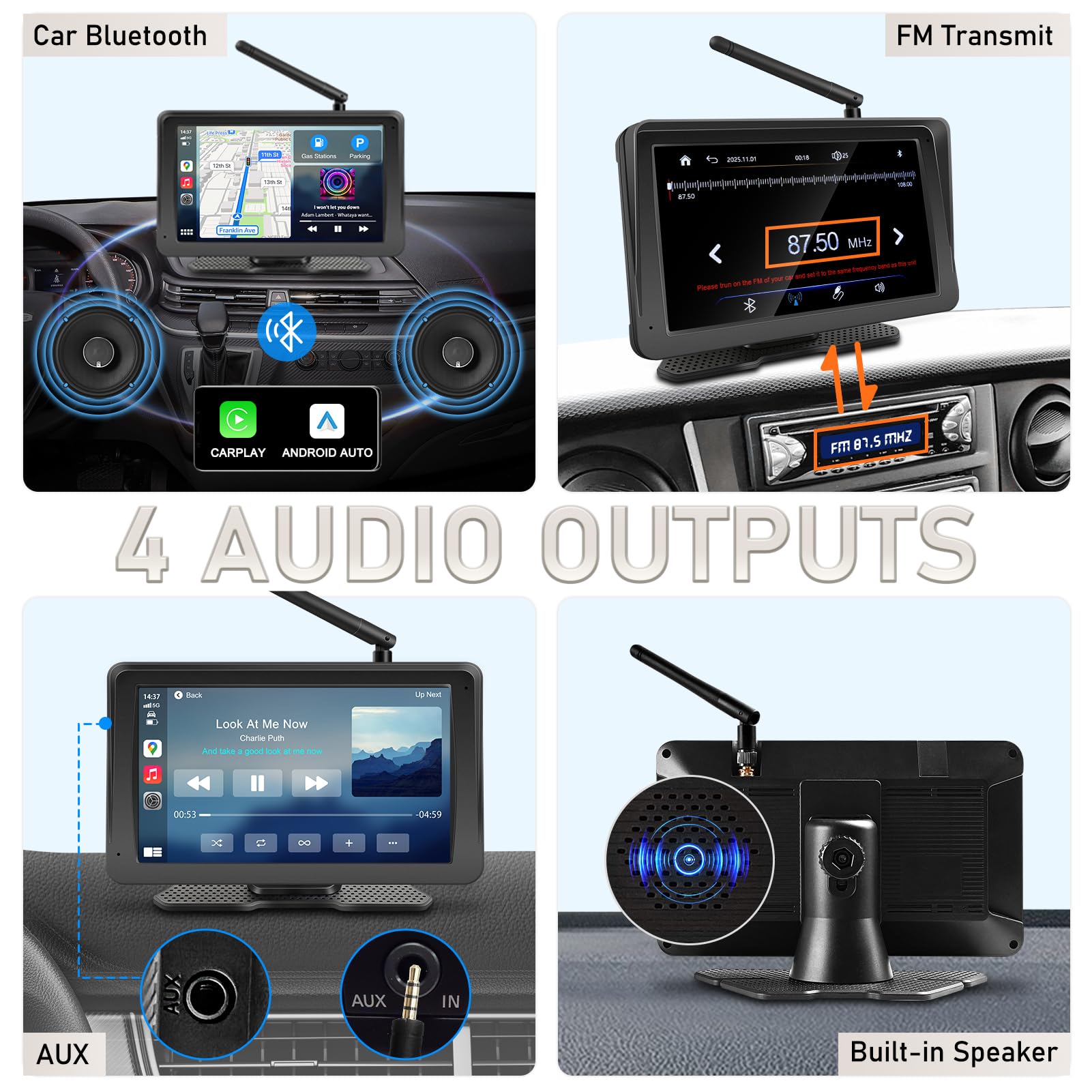 URVOLAX Rückfahrkamera Kabellos Funk: Tragbares 7 Zoll Apple CarPlay/Android Auto - 10.000mAh Akku Batterie mit Solar Nachtsicht Wasserdicht - für Wohnmobil Wohnwagen Anhänger LKW (69X Branchenneu)