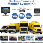 Kairiyard Rückfahrkamera Set mit 7 Zoll HD LCD Monitor & 170° Weitwinkel,Wasserdicht IP69 Rückfahrkamera Auto Nachtsicht für LKW/Anhänger/Bus/Van/Landwirtschaft