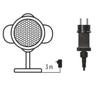 EMOS Schneefall LED Projektor,weiß,fliegender Schnee,effektvolle Wandbeleuchtung,Fassaden-,Wand- und Mauer-Projektion,IP44,Weihnachtsbeleuchtung für Außen & Innen,3m Kabel, Schwarz, DCPC03