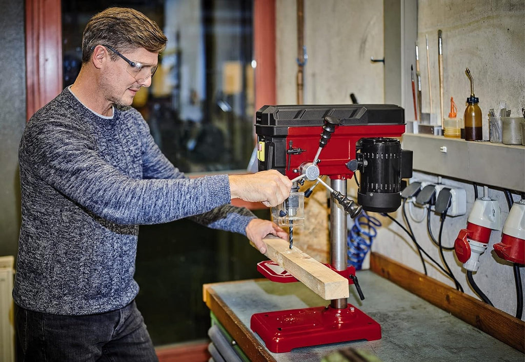 Einhell Säulenbohrmaschine TC-BD (Bis 2410 Min-1, 9 Stufen, Max. Bohrtiefe 50 mm, Einstellbarer Tiefenanschlag, Neig/drehbarer und Höhenverstellbarer Bohrtisch), Mutli, 500 W