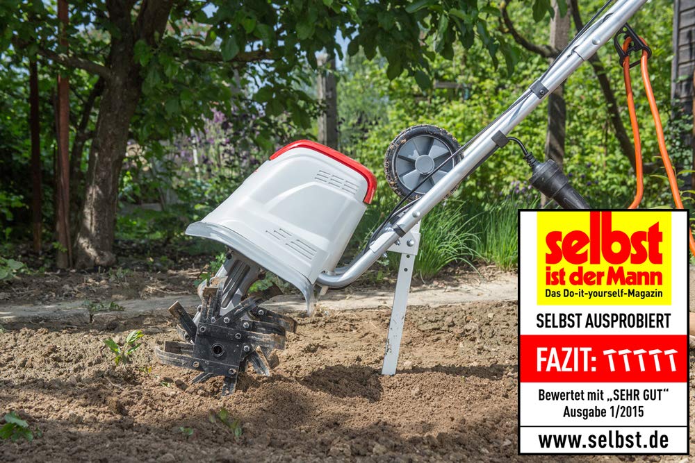 IKRA Elektro Bodenhacke Kultivator FEM1500, flexible Arbeitsbreite 17-45cm, Arbeitstiefe bis 23cm