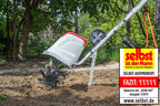 IKRA Elektro Bodenhacke Kultivator FEM1500, flexible Arbeitsbreite 17-45cm, Arbeitstiefe bis 23cm