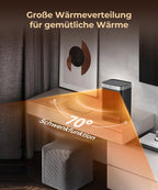 PNTCK Heizlüfter Energiesparend mit Fernbedienung, 2000W Heizung Elektrisch Klein, PTC Keramik Heizlüfter Leise mit 12h Timer, 3 Modus, Überhitzungs-Kippschutz, Elektroheizung für Räume Schlafzimmer