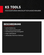 KS Tools Hochleistungs Schlagschrauber Druckluft miniDEVIL 1/2" 515.1315 I 3-fache Drehmomentvorwahl 210, 503, 755 Nm mit max. Löse-Drehmoment 1084 Nm I Zum Anziehen & Lösen von Schrauben