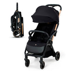 Kinderkraft APINO Buggy bis 22 kg, Liegebuggy, Kinderwagen, Leicht - 7,5kg, Automatisches zusammeklappen, Verstellbare Rückenlehne bis zur Liegeposition, ideal für Reisen, Schwarz