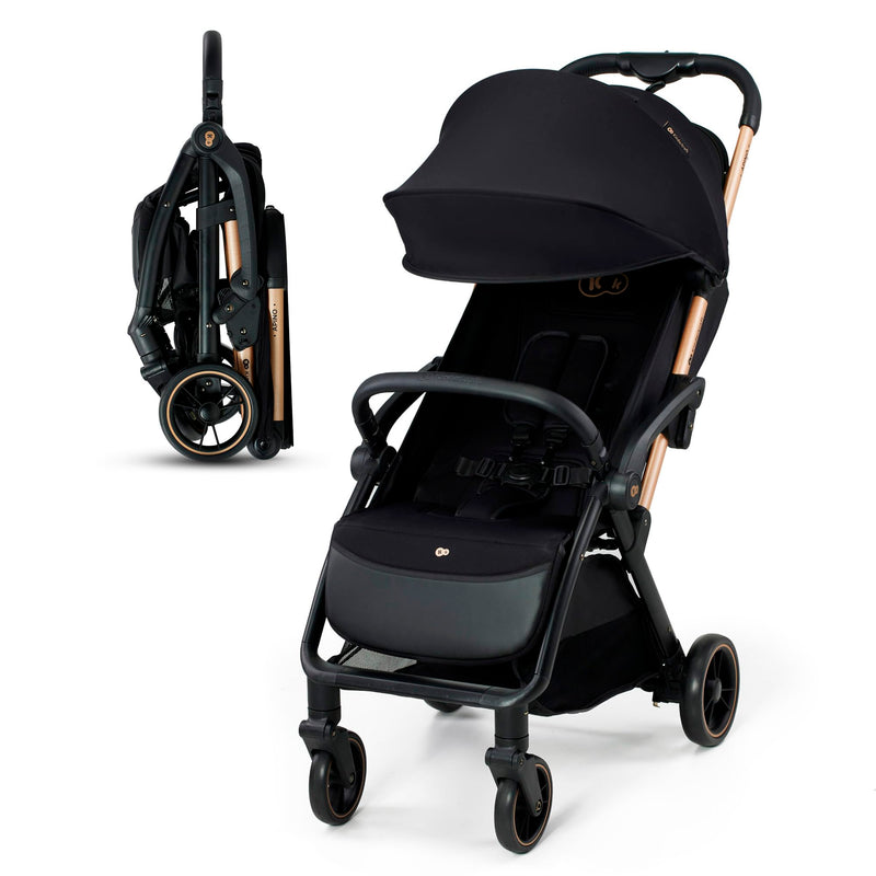 Kinderkraft APINO Buggy bis 22 kg, Liegebuggy, Kinderwagen, Leicht - 7,5kg, Automatisches zusammeklappen, Verstellbare Rückenlehne bis zur Liegeposition, ideal für Reisen, Schwarz