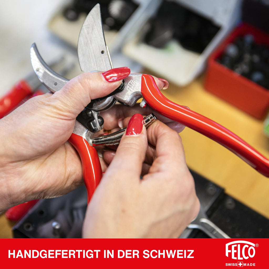 FELCO 2 professionelle Bypass-Gartenschere für Rechtshänder, 41 mm gehärtete Stahlklinge, geschmiedete Aluminiumgriffe, robustes Werkzeug für mittelgroße bis große Hände, 25 mm Schnitt, Swiss Made