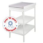 roba Wickelregal inkl. Wickelauflage roba Style grau - Platzsparender Wickeltisch - Holz weiß lackiert