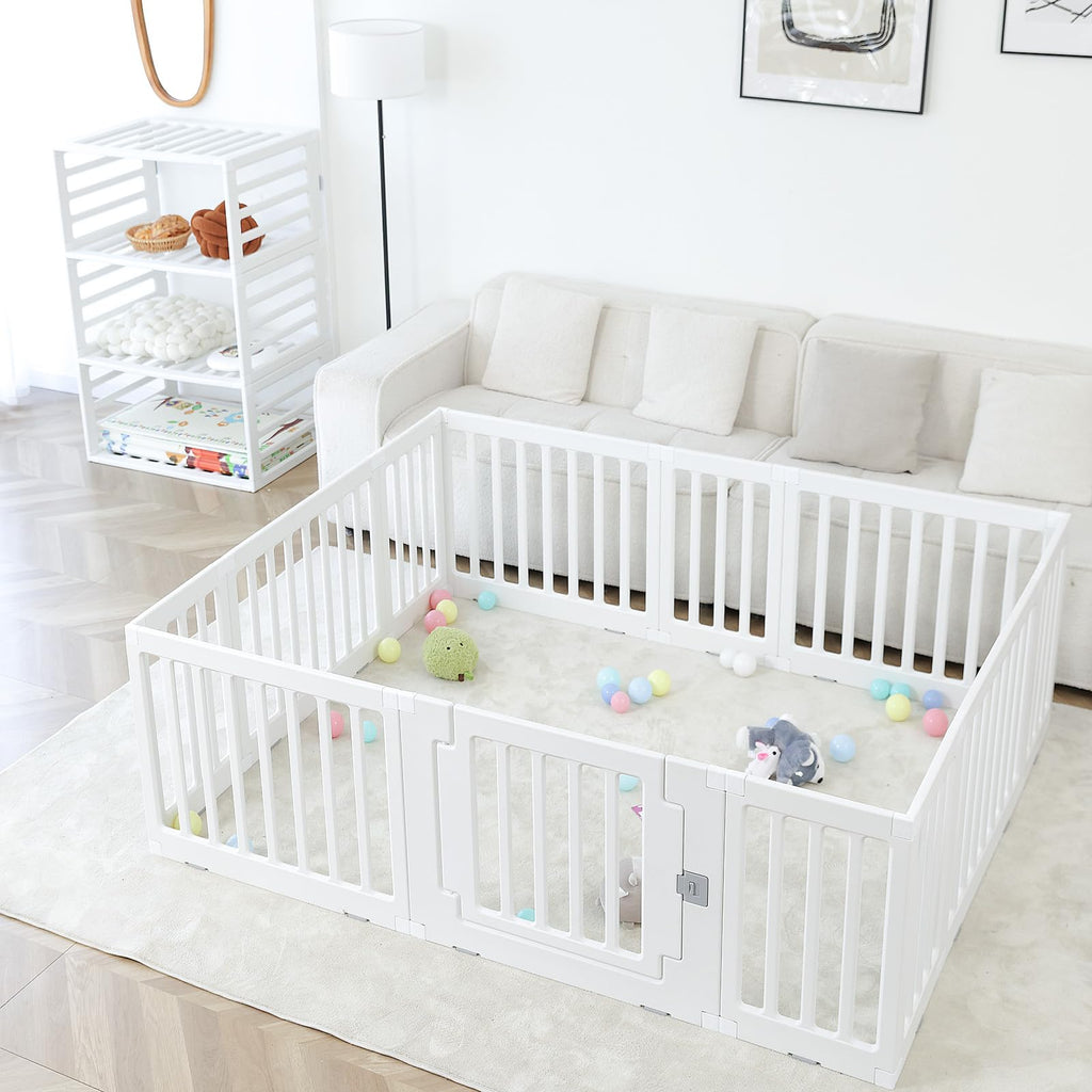 Gupamiga Laufstall Baby Laufgitter Baby Sicherheits-Aktivitätszentrum für drinnen oder draußen 150×180 cm PLP-WL071-12