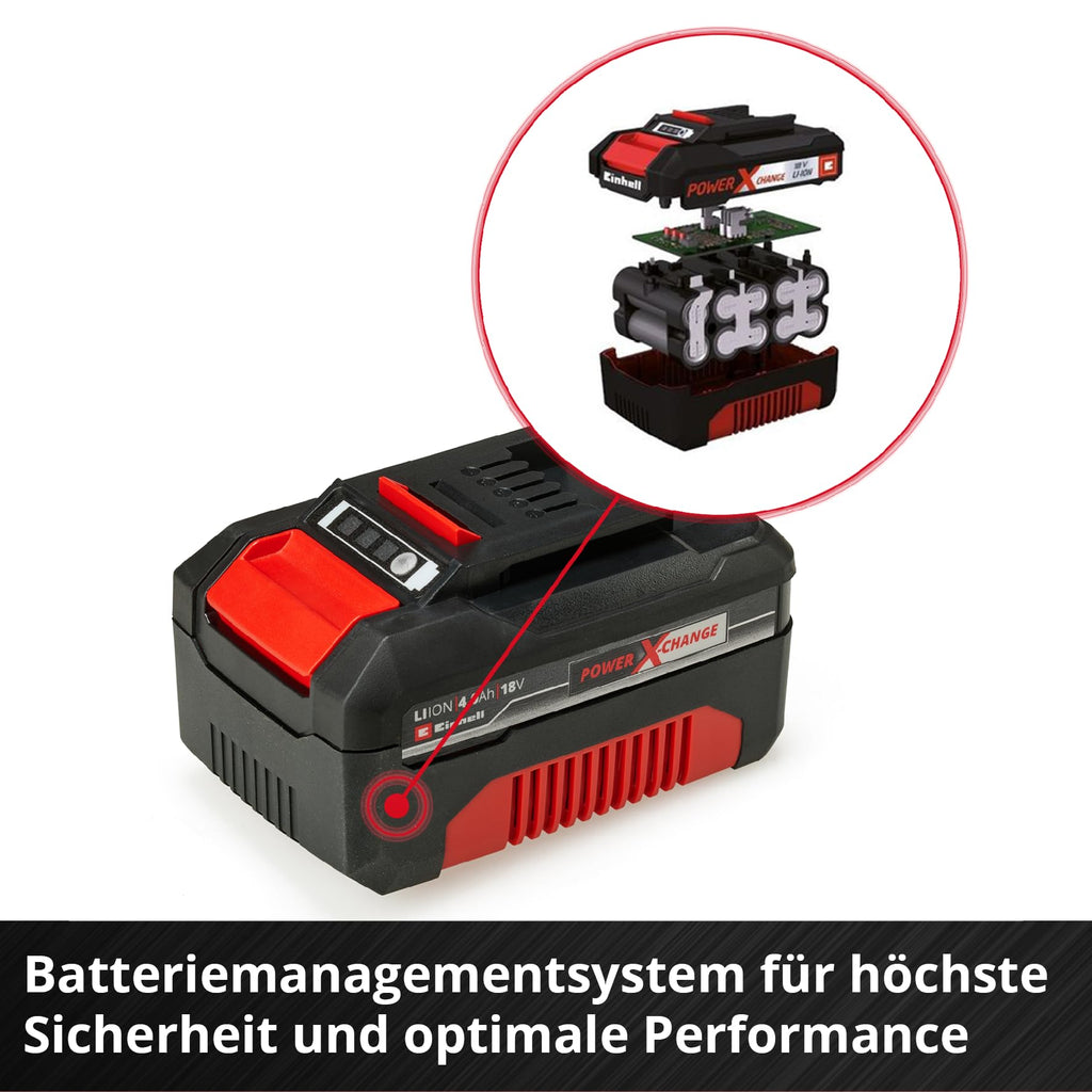 Original Einhell Volks.Akku PXC-Twinpack 4,0 Ah Power X-Change (Li-Ion, 18 V, 2X 4,0 Ah, für alle PXC-Geräte geeignet, proaktives Batteriemanagement, situativ angepasste Ladezyklen)
