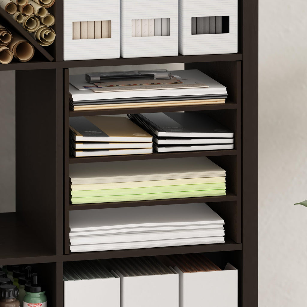Furinno Cubicle Aktenordner-Würfeleinsatz mit 3 Ablagen, Dunkle Eiche