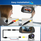 Hikity Rückfahrkamera Set mit 7" LCD Monitor & AHD Rückfahrkamera mit Stabilem Signal, IP66 Wasserdicht, IR Nachtsich Auto Rückfahrkamera 4Pin 15M für LKW/Anhänger/Bus/Van(12-24 Volt)