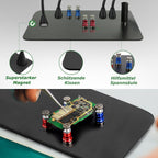 Dritte hand Löten, Magnetische Löthilfe Helfende Hand mit 10X Lupe Licht, Lötstation mit 4 PCB-Säulen 4 flexibel Arme und 1 Mechanischer Tragarm, Löthilfe für Schweißer, Schmuckhersteller, Handwerk