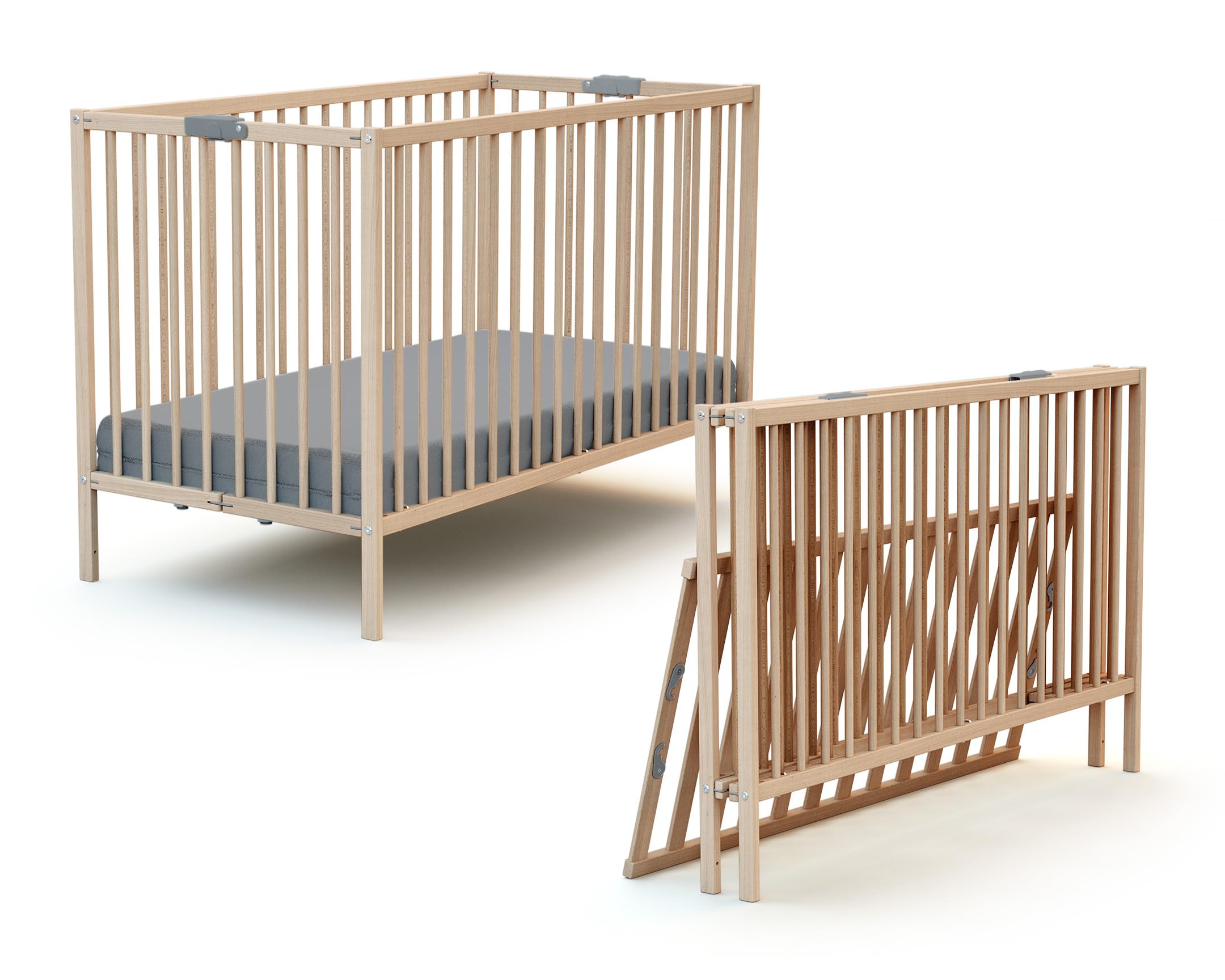 Webaby - Kinderbett, zusammenklappbar, 60 x 120 cm