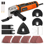 Yunirvana 400W Oszillierendes Multifunktionswerkzeug, oszillierend, 6 variable Geschwindigkeiten, 15.000 – 22.000 U/min, Oszillierender Winkel: 4 °, 28 Zubehörteile, Multiwerkzeug zum Schneiden