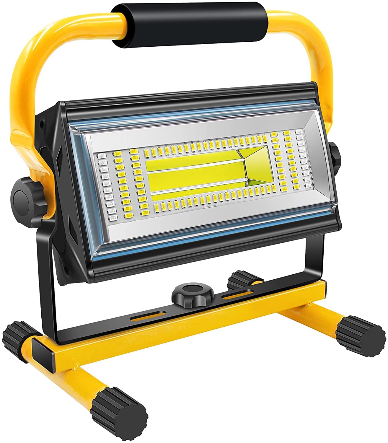 SYLSTAR LED Baustrahler Akku, 80W 7000Lumen LED Strahler Akku Arbeitsleuchte mit 6 Modi, Tragbar Arbeitsscheinwerfer für Werkstatt Baustelle Garage Camping Außen Beleuchtung