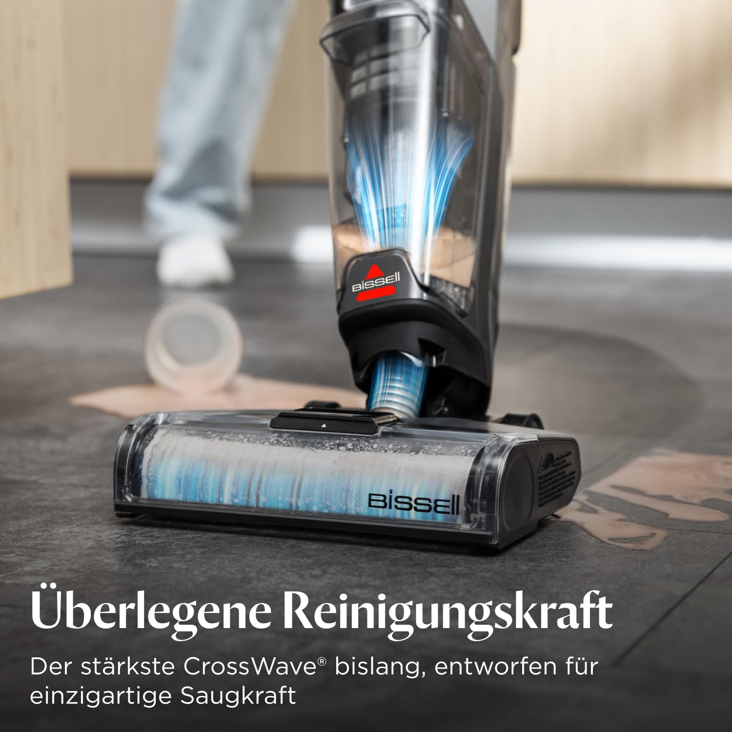 Bissell CrossWave OmniForce, Kabelloser Nass Trockensauger, Saugen & Wischen in Einem oder nur Saugen Modus, Nasssauger mit Hoher Leistung, Waschsauger, Saugwisher, 240m² Mehrflächenreinigung, 3912N