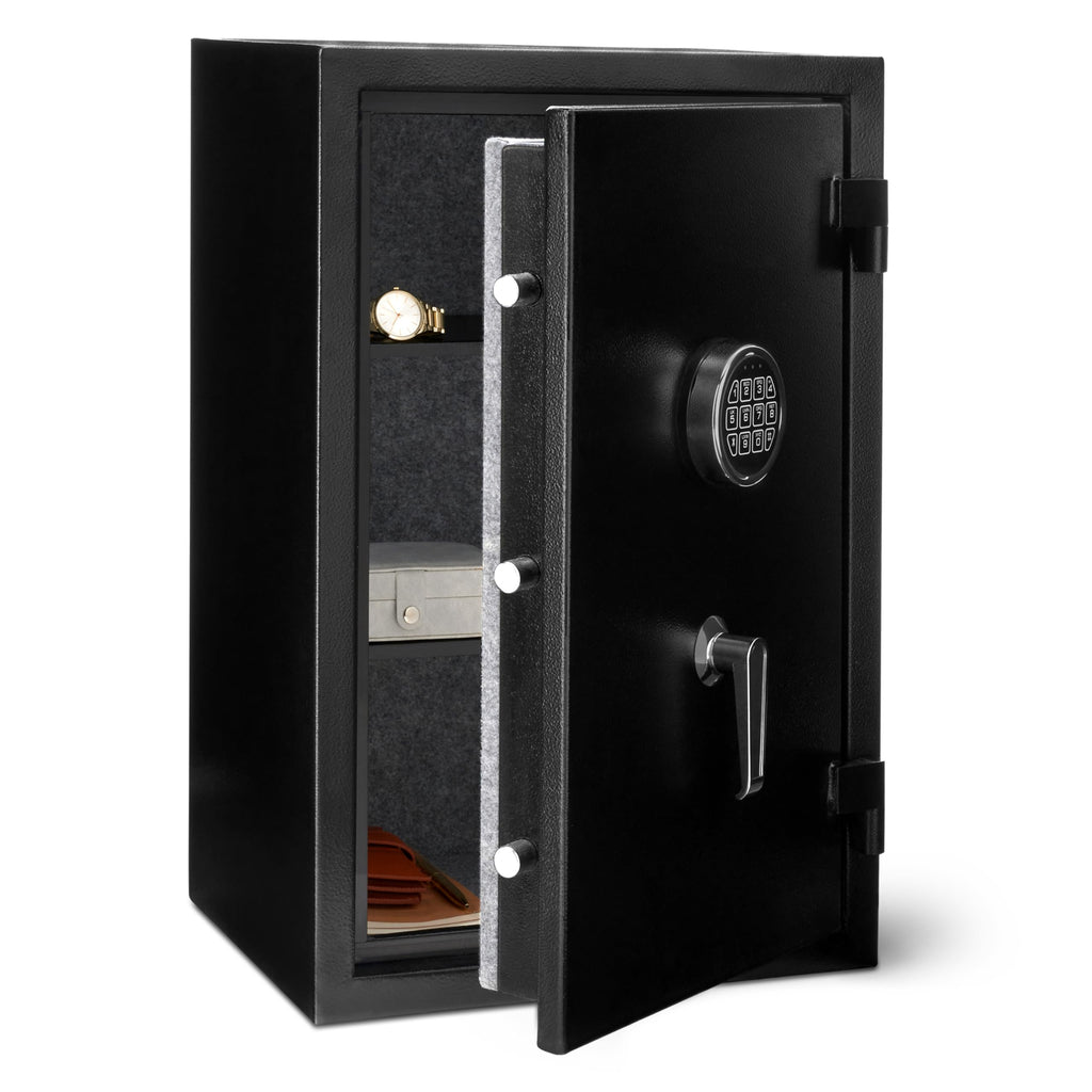 Amazon Basics Safe, feuerfest, mit programmierbarem elektronisch Tastenfeld, 60 l Volumen, schwarz, 43 cm B x 35 cm T x 66 cm H