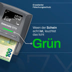 Detectalia D7X Geldscheinprüfer und Geldzählmaschine Einzeln - Falschgeld prüfgerät mit 7 Erkennungsprüfungen fur euro, gbp, chf, pln, czk und sek