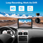 CAMECHO RV Rückfahrkamera Set 4 Kameras Set,Videoaufzeichnung 9 Zoll LCD Monitor DVR+4 Geteilte Rück und Vorder Kamera, Weitwinkel, IP68 wasserdicht, 18IR Nachtsicht, für LKW/Anhänger/Bus/Van 12V-35V