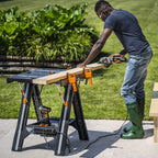 WORX PEGASUS WX051 mobile multifunktionale Werkbank - hochwertiger Arbeitstisch klappbar für die Werkstatt, max. Belastung 450kg – inkl. Schnellklemmvorrichtung – hohe Stabilität & große Arbeitsfläche