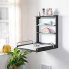 roba Wandwickelregal + Wickelauflage roba Style grau - Klappbar & platzsparendes Wickelregal zur Wandmontage - Wickeltisch mit 2 Ablagefächer - Holz anthrazit