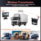 Hikity Rückfahrkamera Kabellos 7" Camper-Set mit 2 Geteilte Rück Kamera mit Nachtsicht IP67 Wasserdicht+Videoaufzeichnung für LKW, Anhänger Bus PKW Wohnmobile Vans 12V-24V