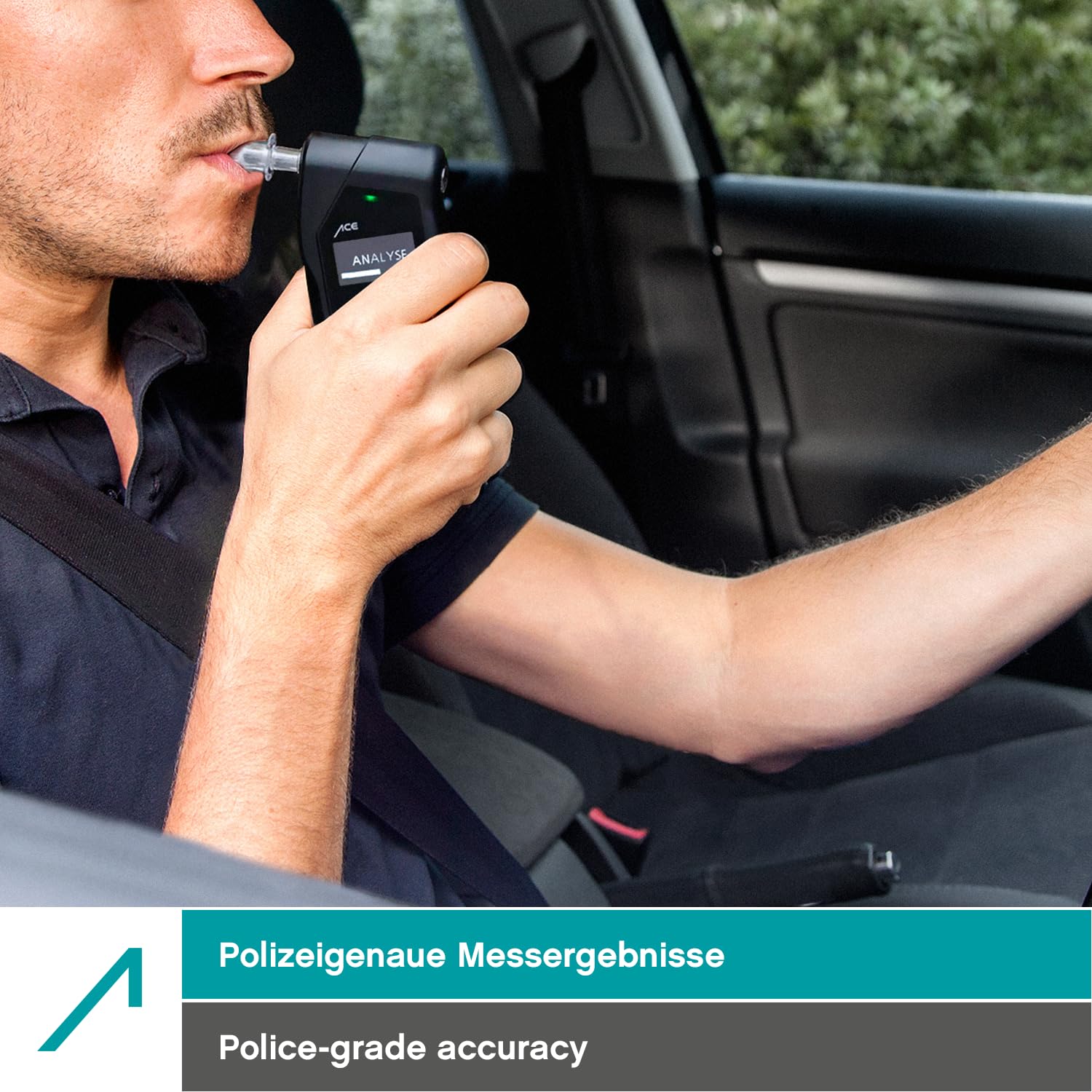 ACE X Alkoholtester - Alkotester mit 99,1% Genauigkeit laut TU Wien - elektrochemisch & polizeigenau - Profi-Alkoholmessgerät
