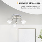 Brilliant Lampe Sofia Spotrondell 3flg eisen/chrom/weiß | 3x D45, E14, 40W, geeignet für Tropfenlampen (nicht enthalten) | Köpfe schwenkbar