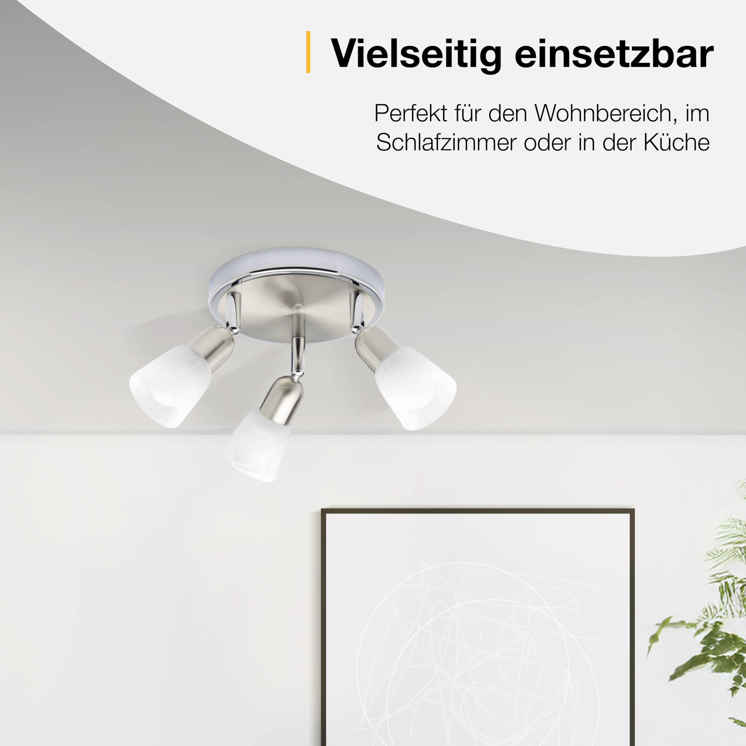 Brilliant Lampe Sofia Spotrondell 3flg eisen/chrom/weiß | 3x D45, E14, 40W, geeignet für Tropfenlampen (nicht enthalten) | Köpfe schwenkbar