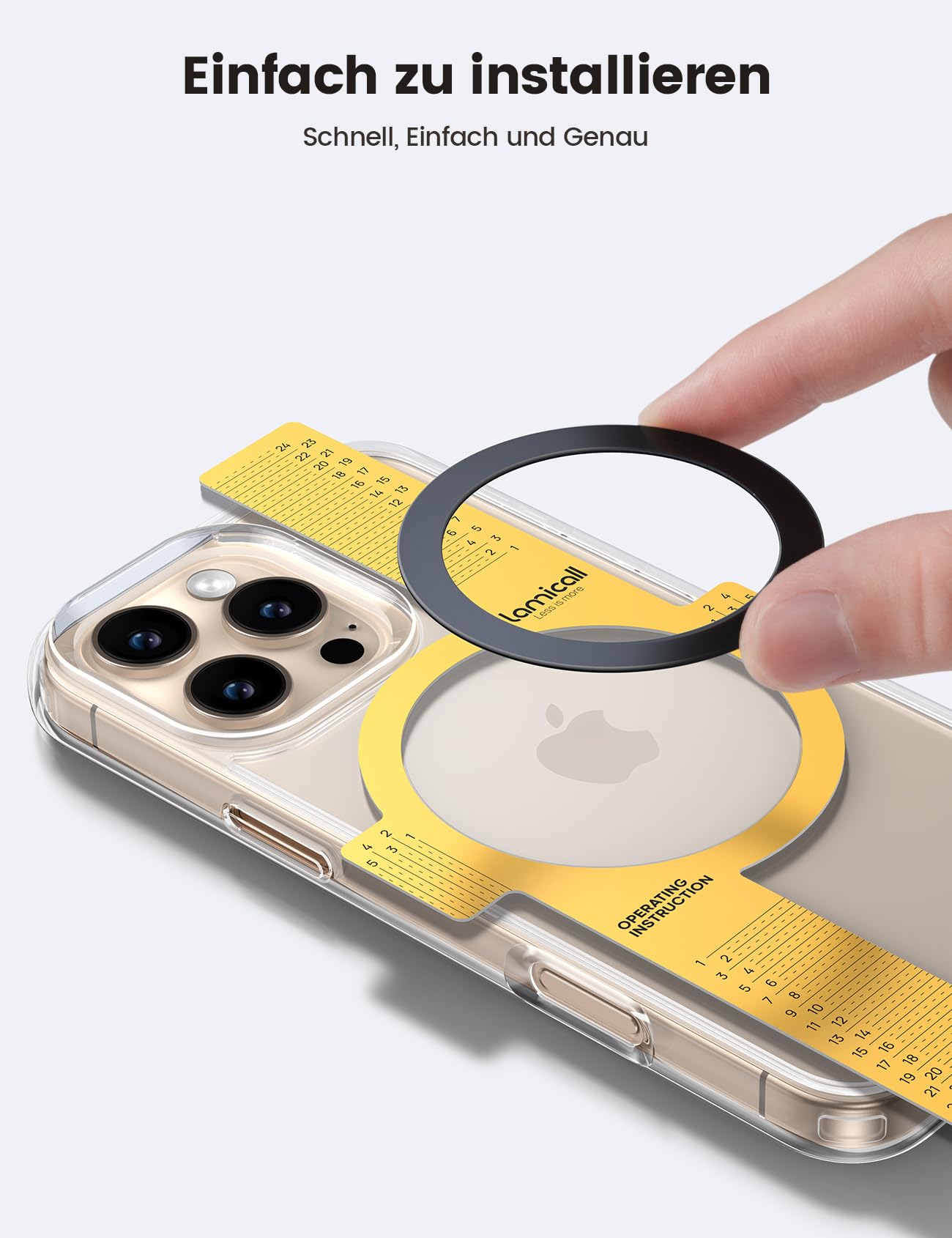 Lamicall 4 Stück für MagSafe Ring Aufkleber Metallring - [Stabil & Ultradünn] Selbstklebender Magnetring für Handyhülle, Metall Magnet Ring für iPhone 17 16 15, MagSafe-Zubehör (Nicht Magnetisch)
