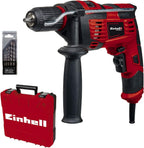 Einhell Schlagbohrmaschinen-Set TC-ID 720/1 E Kit (Bohren/Schlagbohren, 13 Mm-Schnellspannbohrfutter, Drehzahl-Elektronik, Inkl. 5-tlg. Bohrer-Set Für Beton + E-Box Basic)