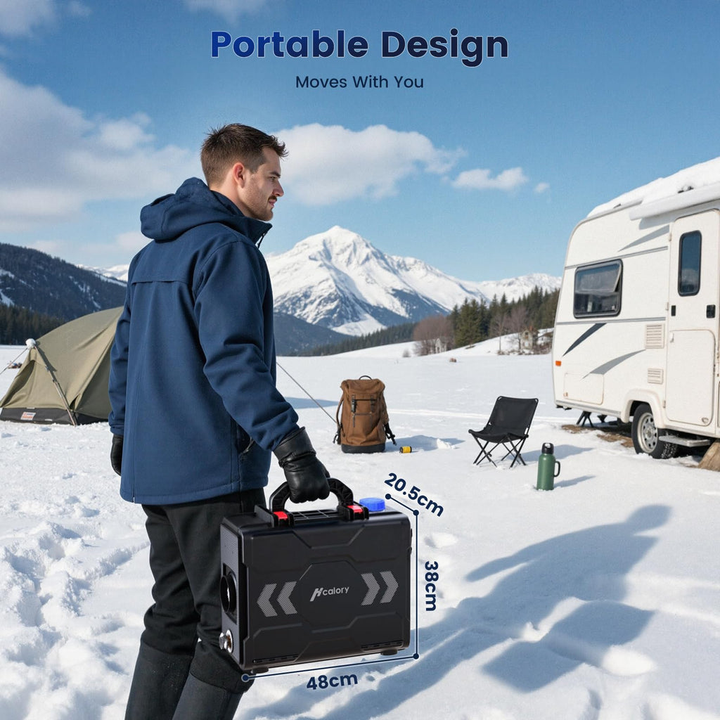 Toolbox 2S 8kW Tragbare Diesel Luftheizung, 220-240V AC & 12/24V DC Diesel Standheizung mit Bluetooth APP & EU Adapter, 6 l Kraftstofftank, Automatischer Start/Stop, Adaptiver Plateau-Modus,2025