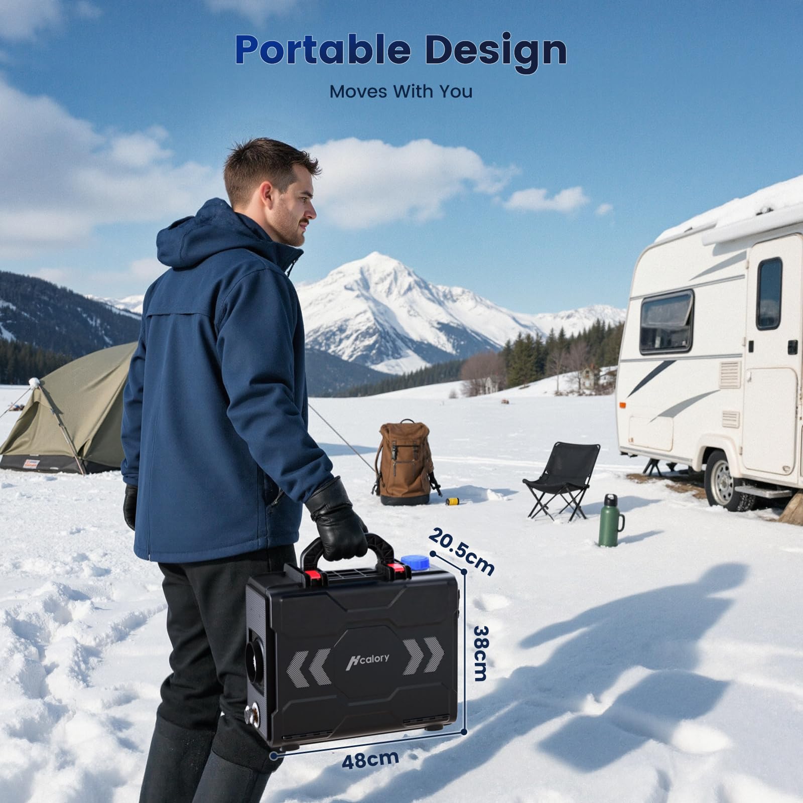 Toolbox 2S 8kW Tragbare Diesel Luftheizung, 220-240V AC & 12/24V DC Diesel Standheizung mit Bluetooth APP & EU Adapter, 6 l Kraftstofftank, Automatischer Start/Stop, Adaptiver Plateau-Modus,2025