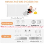 Einziehbares Hundegitter ohne Bohren, Kein Bohrer Ausziehbare Babygitter für Treppen Erweiterbar auf bis zu 150 cm breites Hundegitter für Türen, Flure, drinnen und draußen