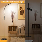 YICAIZI Stehlampe Wohnzimmer - 18W LED Dimmbar Stehende Lampe mit Fernbedienung, 1200Lumen Stehend Leselampe mit 4 Farbtemperaturen & 4 Helligkeiten für Schlafzimmer, Büro, Schwarz