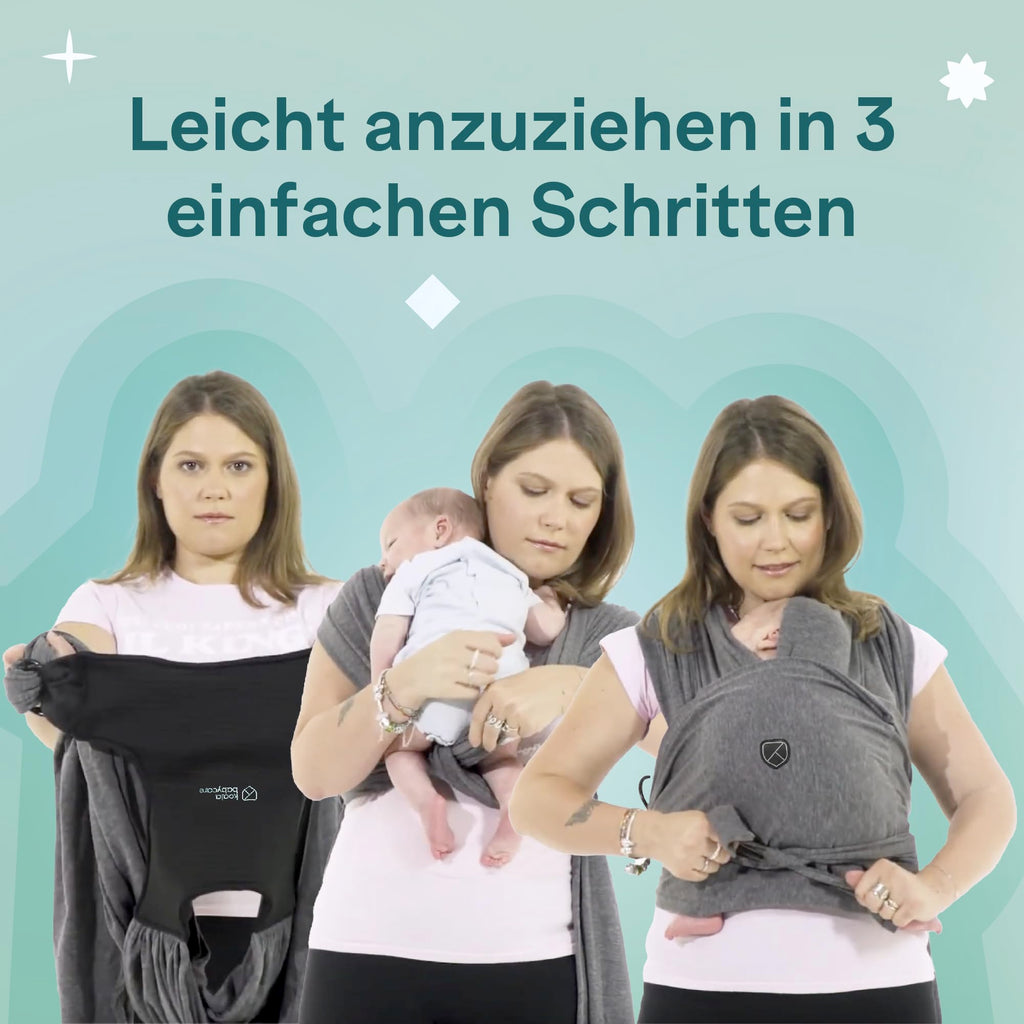 Koala Babycare Tragetuch Baby Neugeborene - Einfach Anzuziehen für Mütter und Väter - Babytrage Multi-Use Bis 9kg - Babytragetuch Blau
