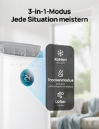 Dreo Tragbare Klimaanlagen, 10.000 BTU AC Einheit für Schlafzimmer mit Drainagefreier Kühlung, APP/Stimme/Fernbedienung, 24h Timer mit Ventilator & Luftentfeuchter, AC515S