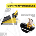 KINGRACK Trittleiter 3 Stufen klappbar 360KG belastbarer mit Sicherheitsverriegelung, rutschfestem Breitpedal und Armlehne Leichte Haushaltsleiter für Haus, Küche, Schrank und Bürogebrauch, weiß