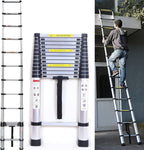 Teleskopleiter 5M, Aluleiter Klappleiter Mehrzweckleiter Rutschfester Ausziehleiter Ausziehbare Leiter Sprossenleiter Stehleiter Tragbar Leichte Leiter Schiebeleiter 150 kg Belastbarkeit