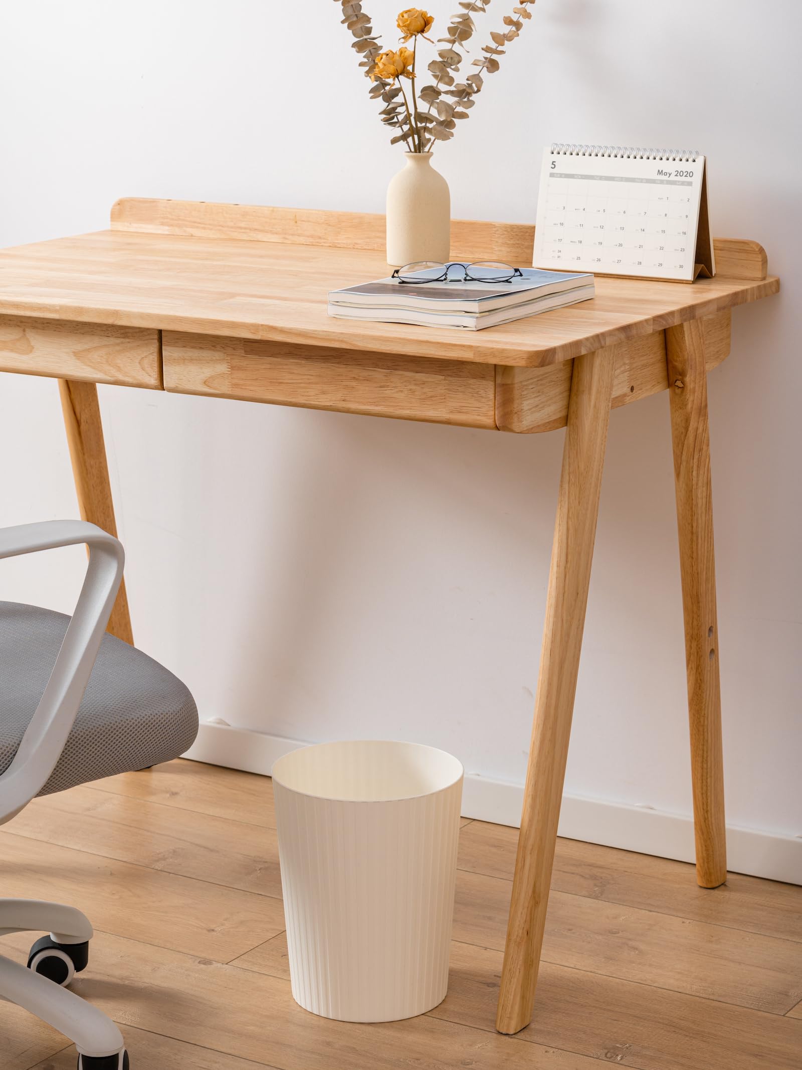 Cetomo 7.2L*3 Mülleimer, Abfalleimer, Müllbehälter, Papierkorb, Abfallbehälter, Plastikmülleimer für Papierabfall, Büro, Schlafzimmer, Kunststoff (PP), Weiß, 7.2L - 3er Pack