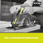 RYOBI 18 V ONE+ Akku-Handkreissäge R18CSP-0, 150 mm Sägeblatt, werkzeuglose Einstellung, präzise Schnitte, Tiefeneinstellung, ohne Akku & Ladegerät