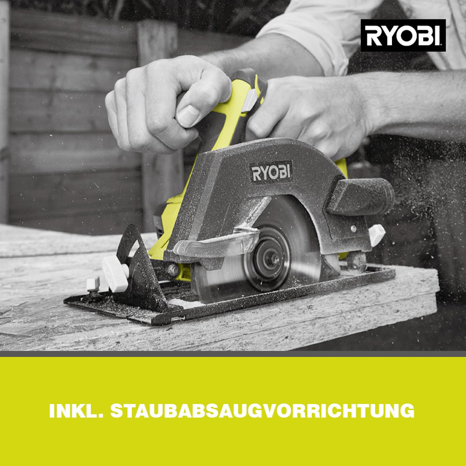 RYOBI 18 V ONE+ Akku-Handkreissäge R18CSP-0, 150 mm Sägeblatt, werkzeuglose Einstellung, präzise Schnitte, Tiefeneinstellung, ohne Akku & Ladegerät