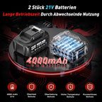 2025 Poliermaschine Auto Akku, 2x4000mAh Batterie (Bis zu 6000 U/min) Poliermaschine Auto, 6'' Autopolierer, 8 mm Exzenter-Poliermaschine für Auto-und Bootspflege, Polieren Wachsen Auto Detaillierung