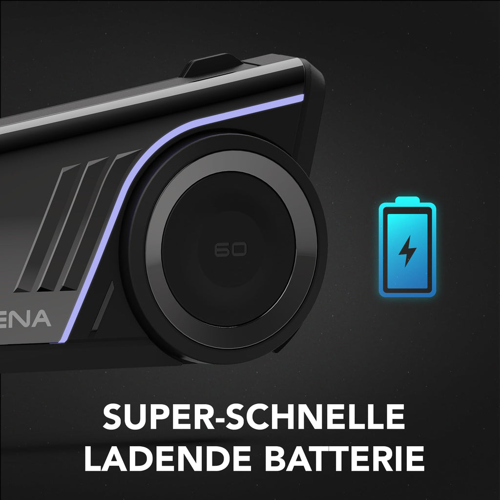 Sena 60S Motorrad-Kommunikations-Bluetooth-Headset mit mit Wave, Mesh und Bluetooth-Intercom-System, Sound von Harman Kardon 2. Generation