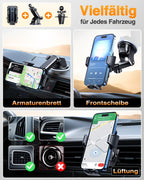 VANMASS 2026【True Militär-Klasse】Handyhalterung Auto【Stärkste Saugnapf & Lüftungsclip 】4 in 1 Handy Halterung Auto Handyhalter 360° drehbar Autohalter für iPhone 17 Pro Max/17 Air/16/15/14 Samsung S25